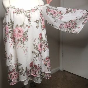 flowy flower-print dress